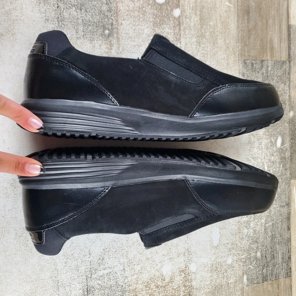 Rockport Works TruStride Womens Work Shoes Sz 11.5 M Black Leather Steel Toe